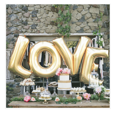 Giant 100cm tall - Gold LOVE Balloon