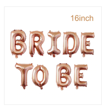 Rose Gold Bride to Be Foil Balloon Banner - 40cm tall