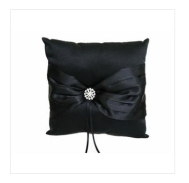 Ring Pillow - Rhinestone Button Black