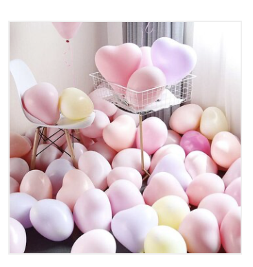 10pcs - 25cm (10") Pastel Heart Balloons - Mixed Colours