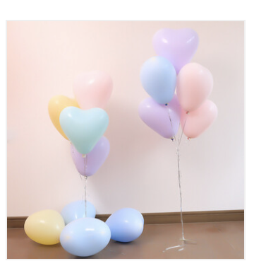 10pcs - 25cm (10") Pastel Heart Balloons - Mixed Colours