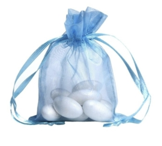 10 x Blue Organza Bags (6.5cm x 8.5cm)