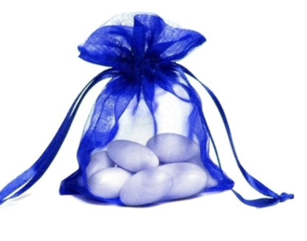 10 x Royal Blue Organza Bags (6.5cm x 8.5cm)