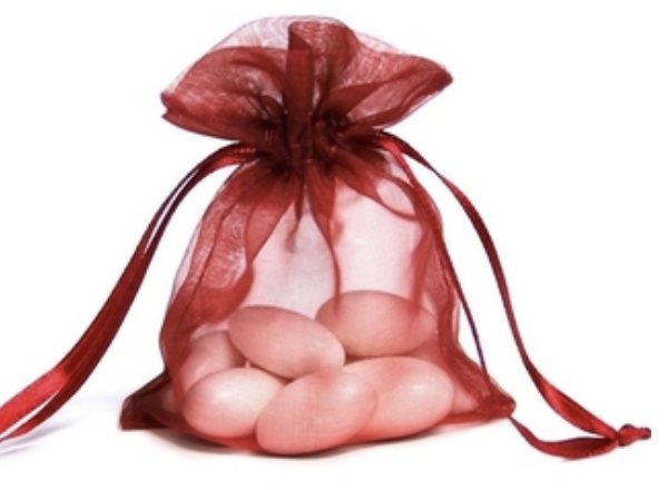 10 x Burgundy Organza Bags (7.6cm x 10cm)