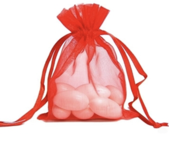 10 x Red Organza Bags (7.6cm x 10cm)