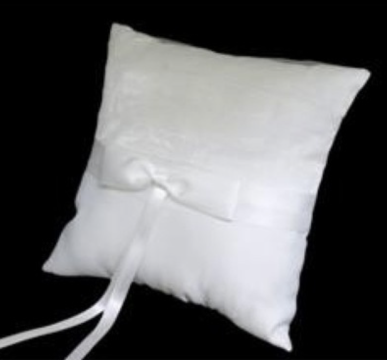 Ring Pillow - White Satin