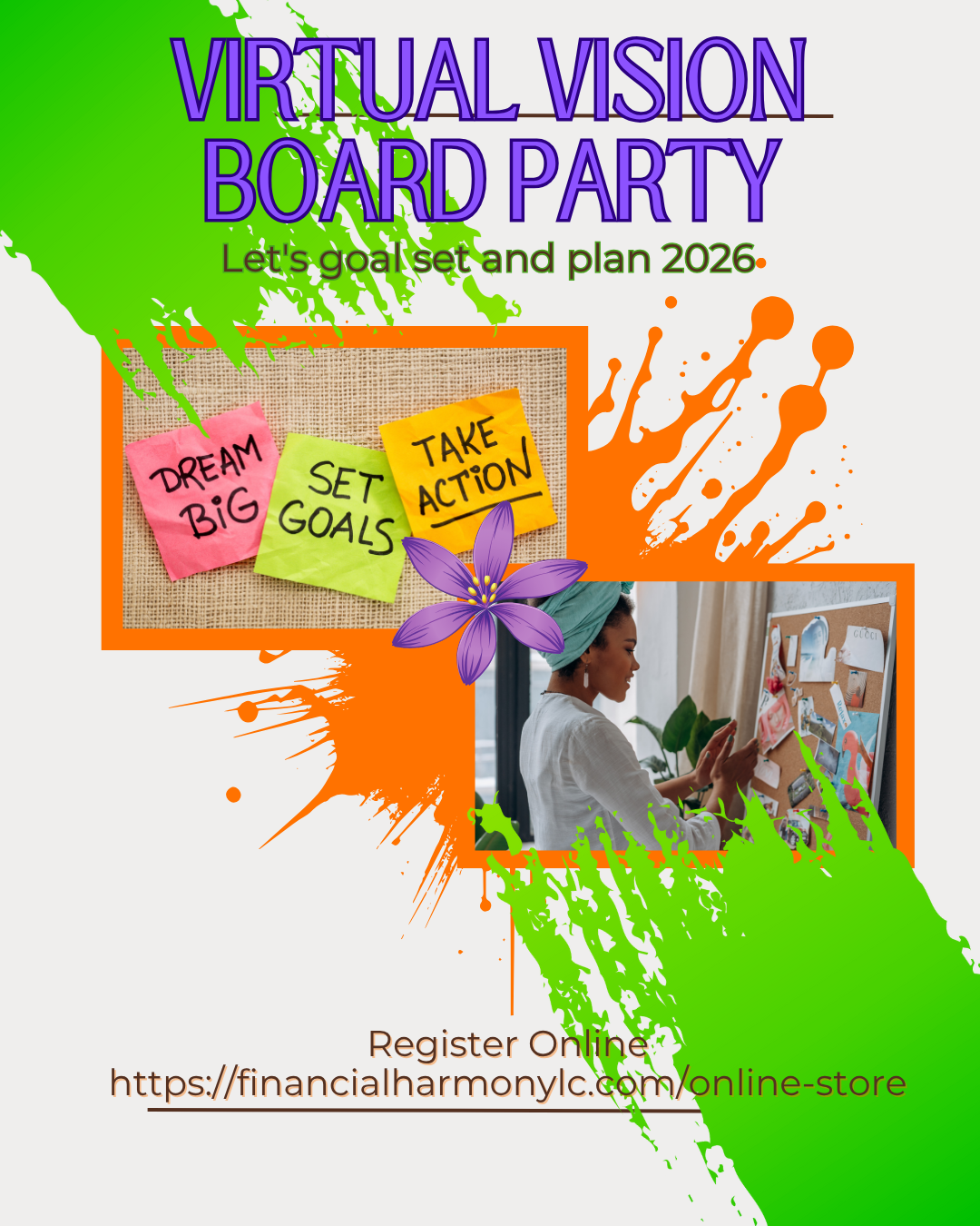 2 Hour GROUP Goal Setting Virtual Vision Board Party