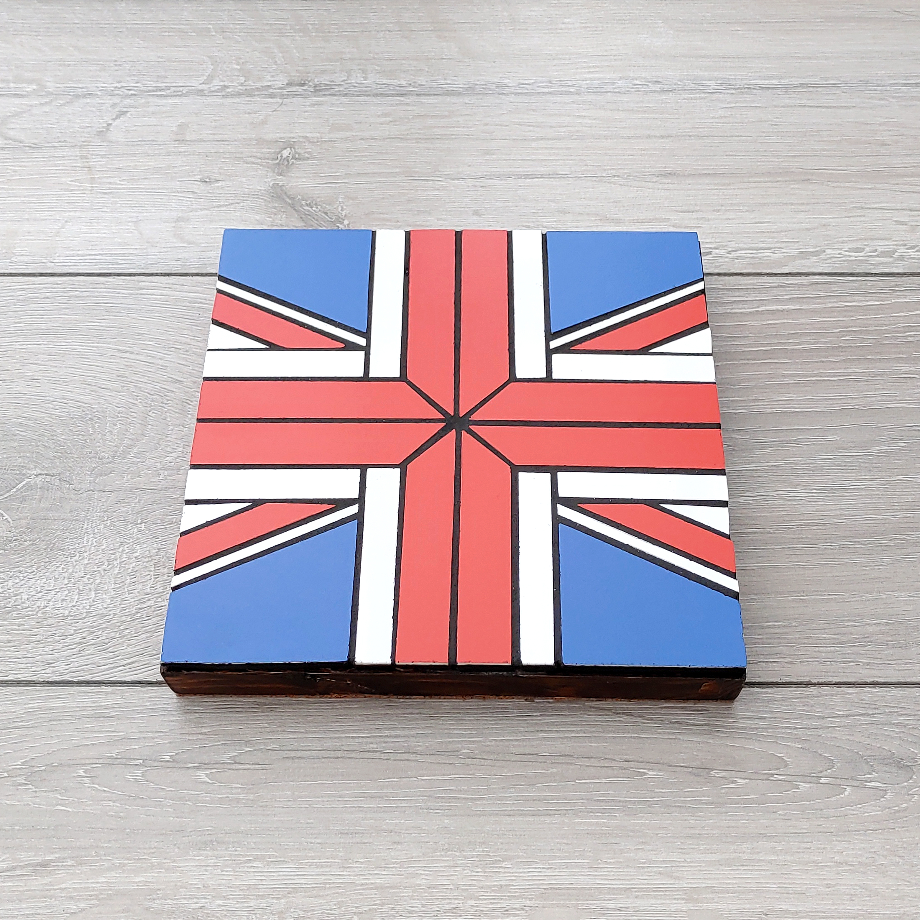 Handmade Trivet - UK Flag Design - Red /White/ Blue - Made to Order