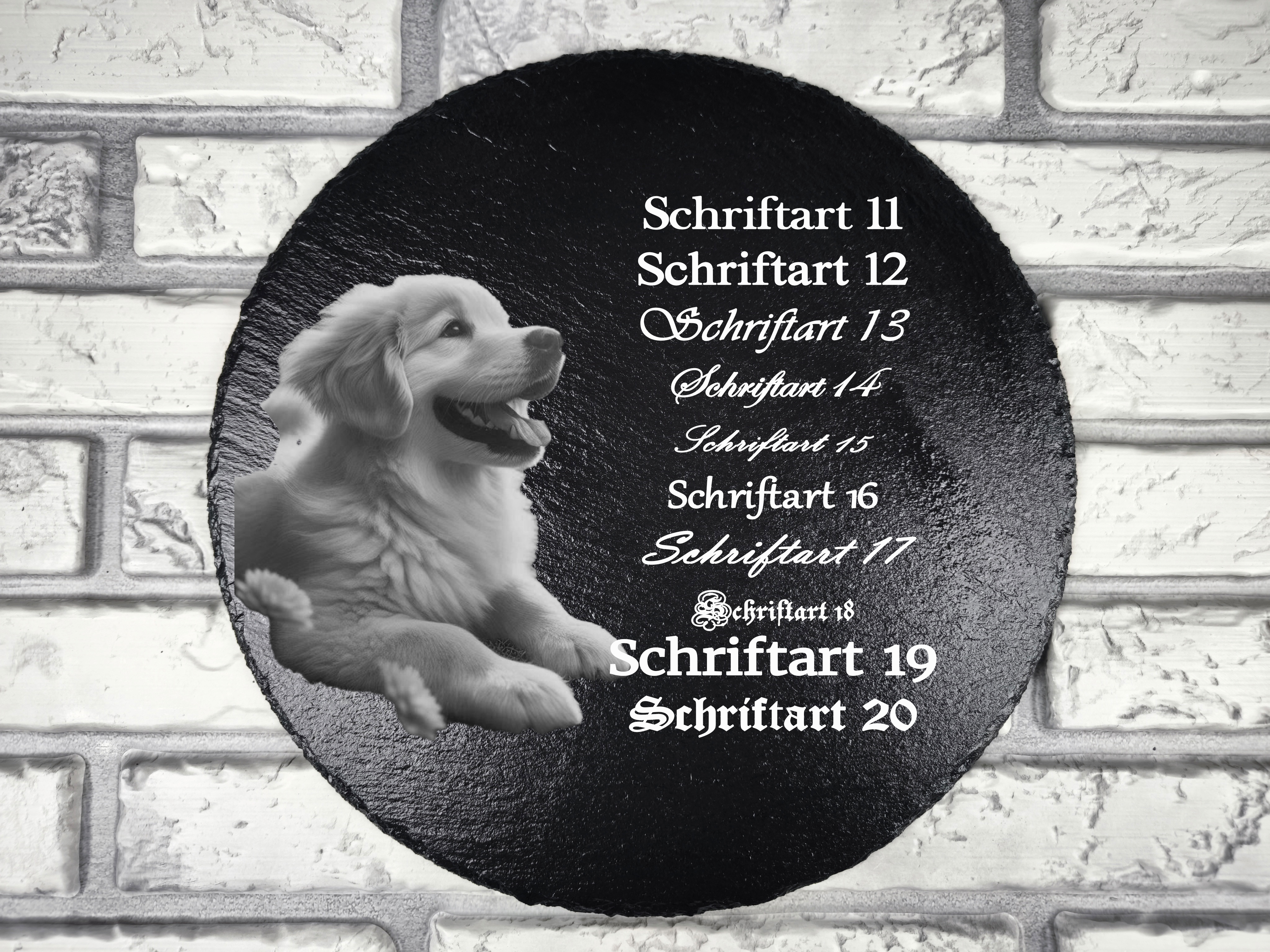 Haustiere Schiefer Grab-/Gedenkplatten-wetterfest Imprägniert- mit Bild und Text