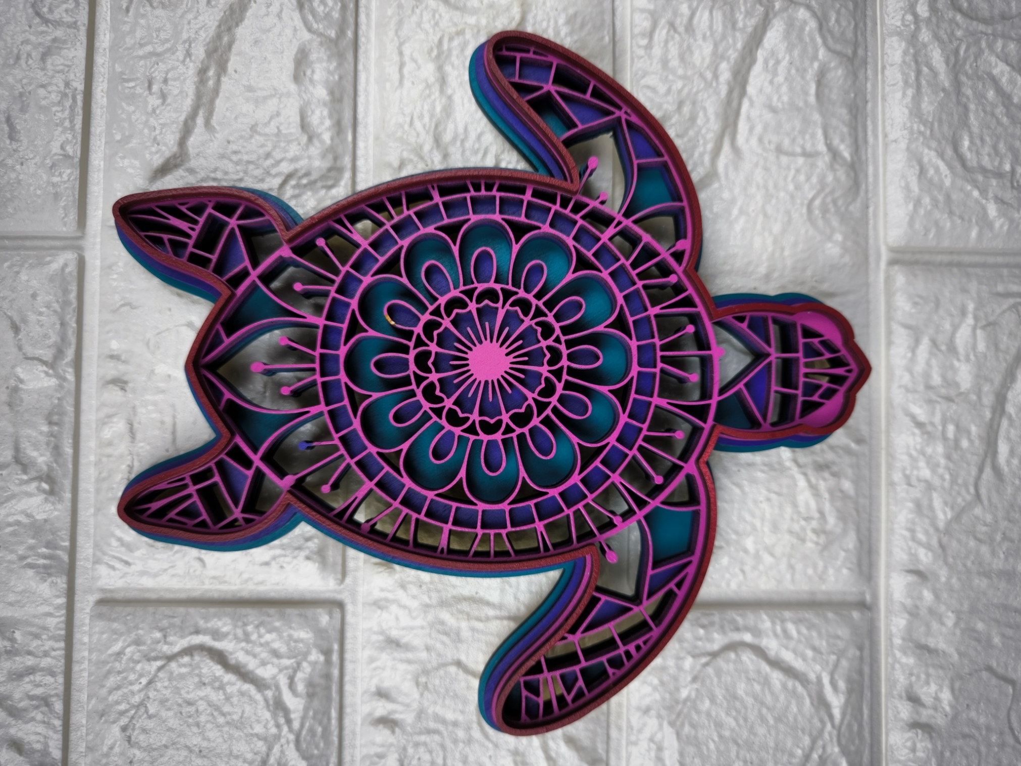 Holz-Wand-Dekor Mehrschichtige Mandala Schnitte-verschiedene Designs-Handgemacht