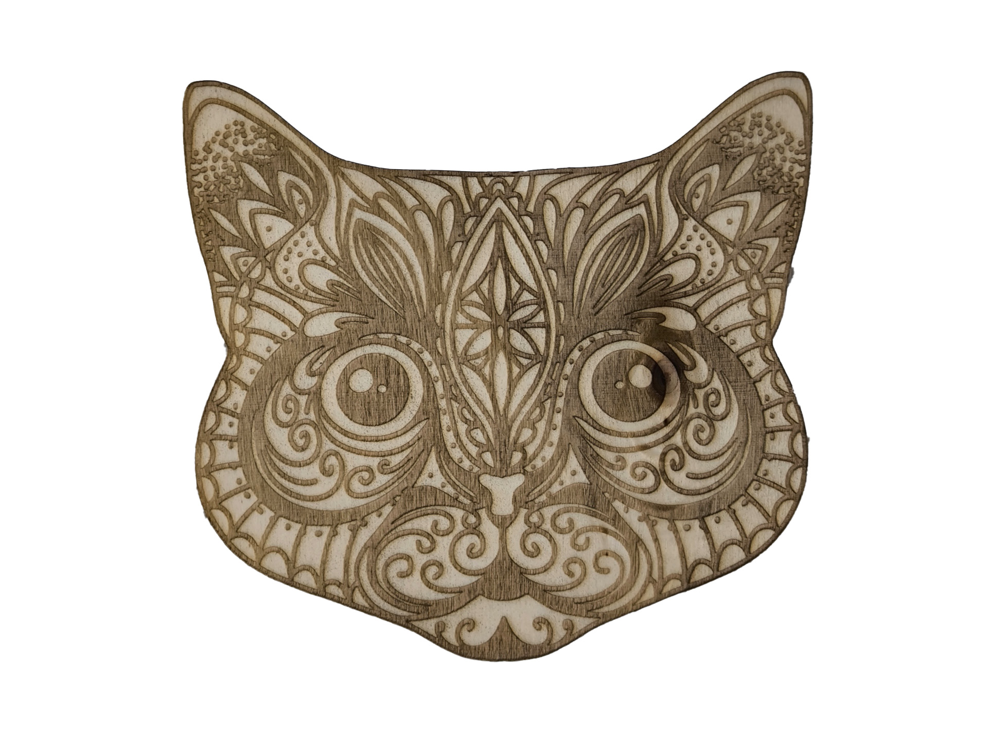 Holz-Wand-Dekor Katzenkopf Mandala Gravur und Schnitte-verschiedene Designs