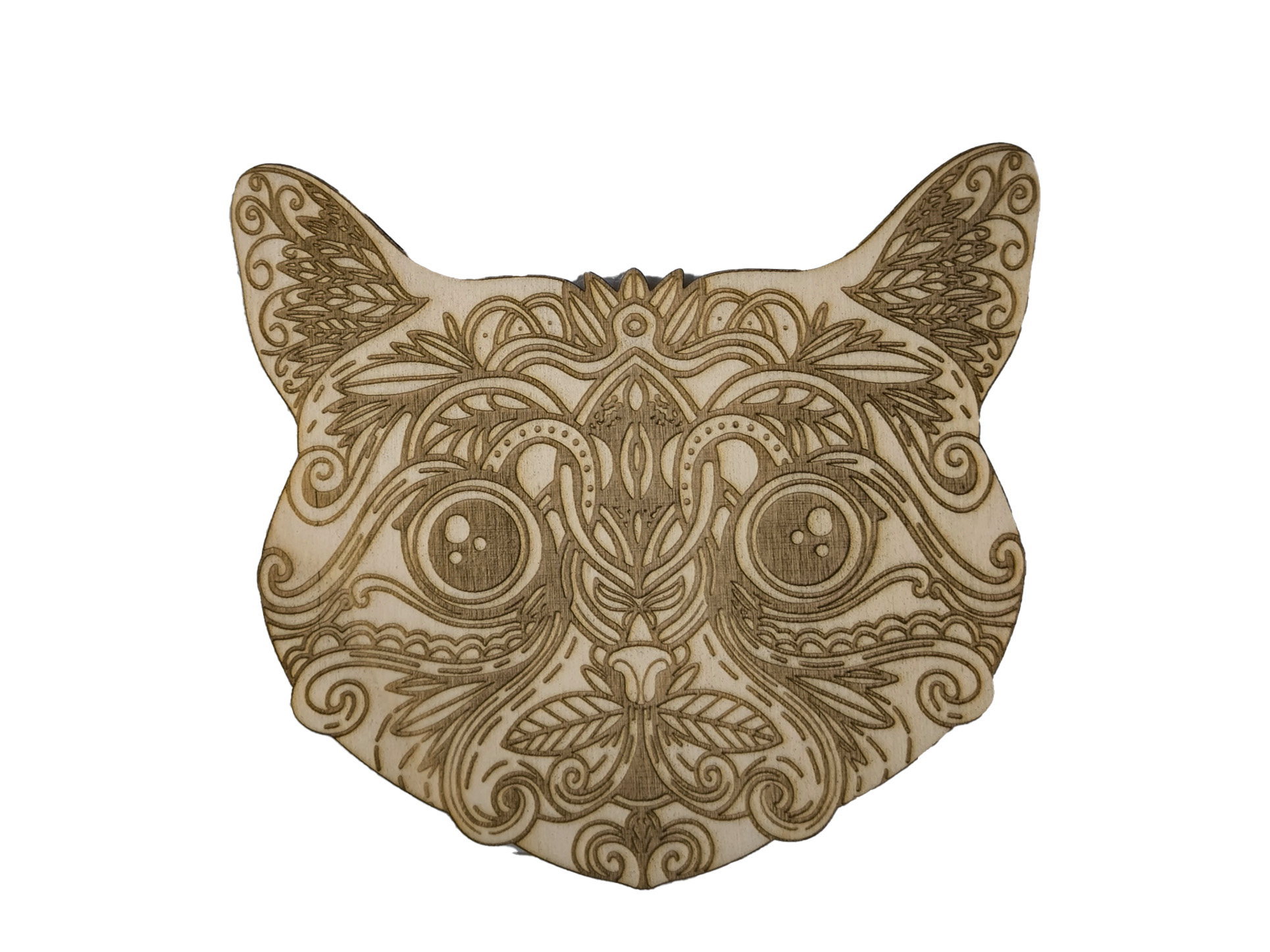 Holz-Wand-Dekor Katzenkopf Mandala Gravur und Schnitte-verschiedene Designs
