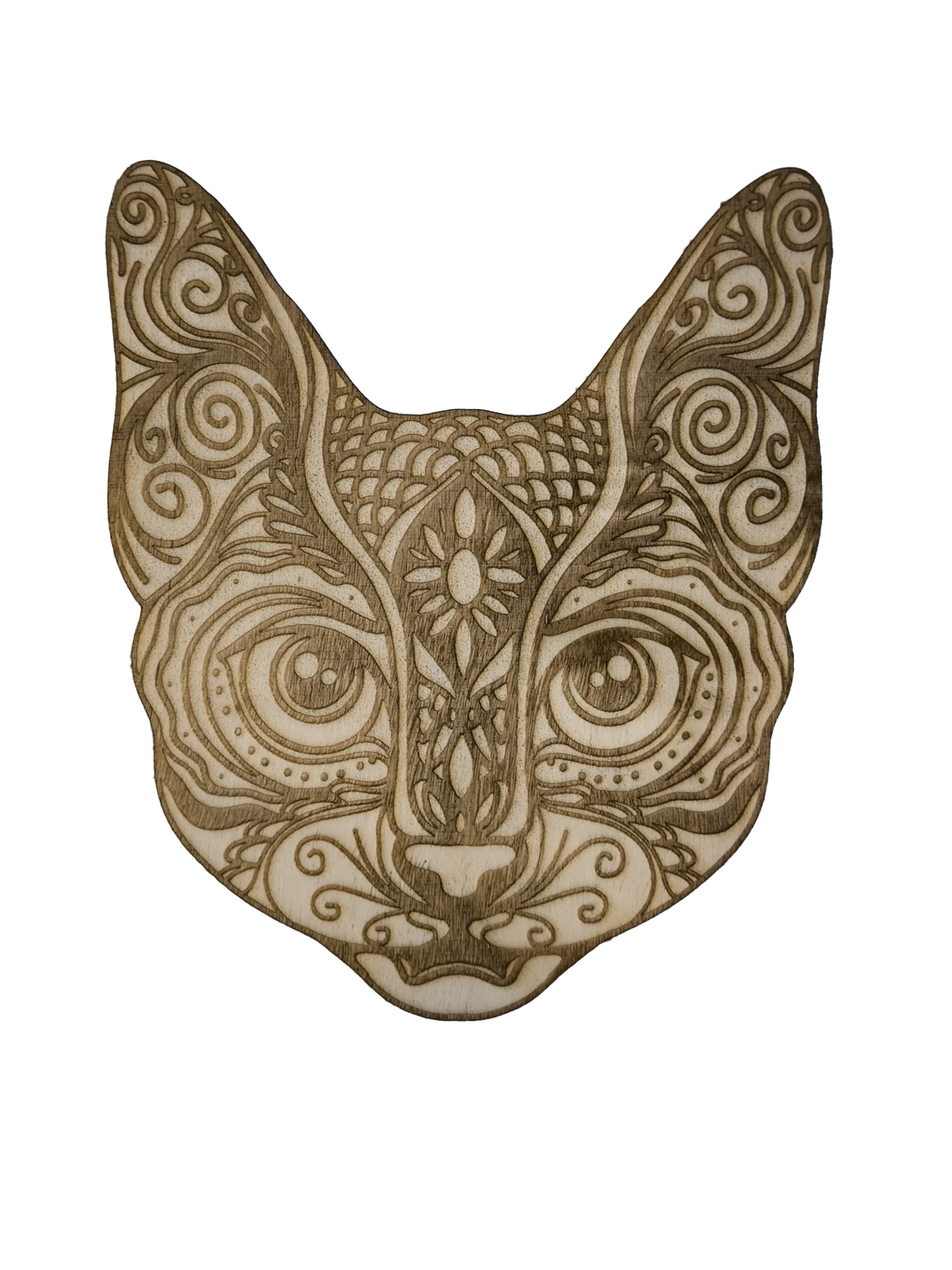 Holz-Wand-Dekor Katzenkopf Mandala Gravur und Schnitte-verschiedene Designs