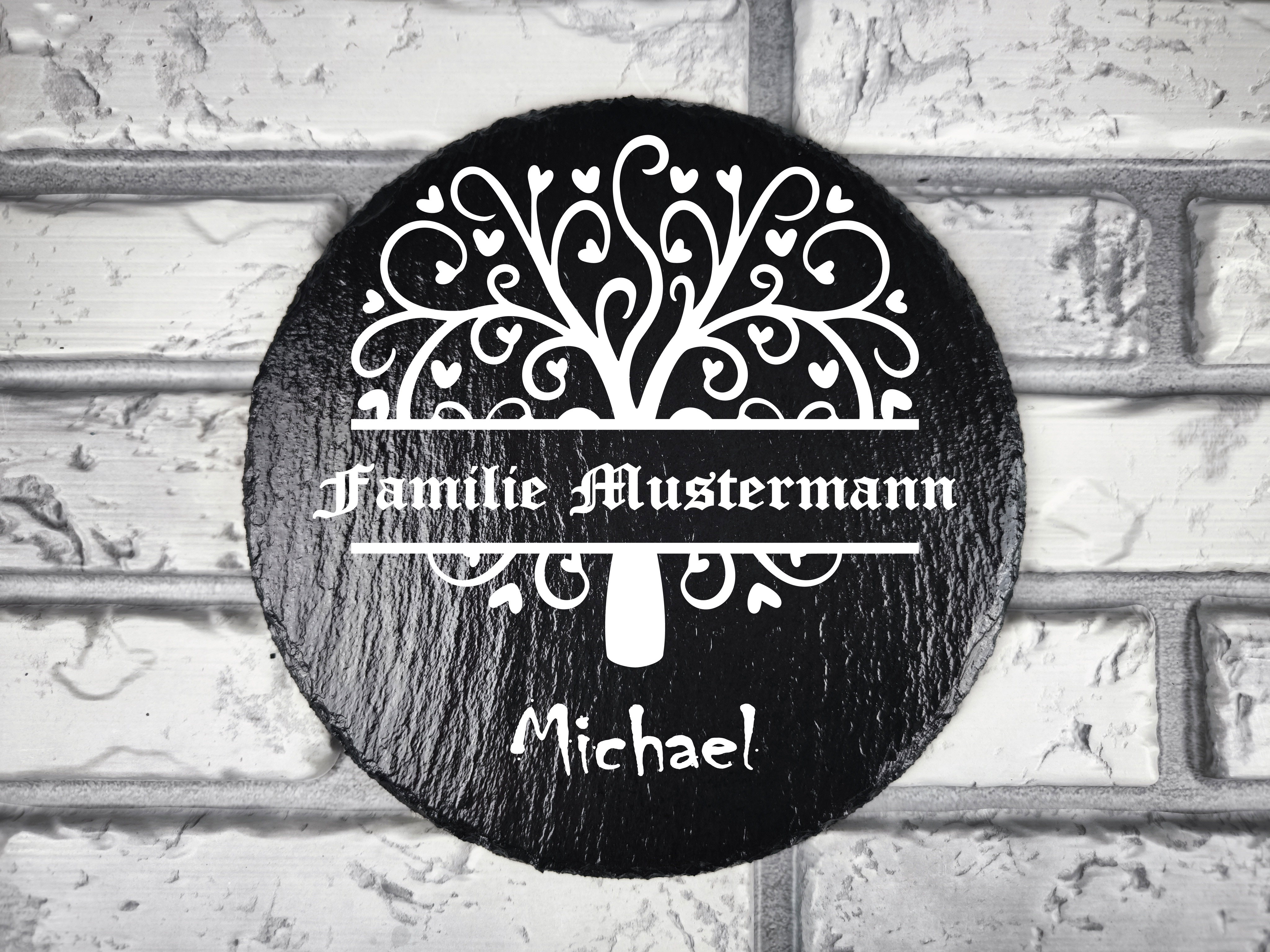 Personalisierte Schieferuntersetzer 6 Stk. +Holzhalterung für Andenken, Geschenk - Logos und Text oder Foto