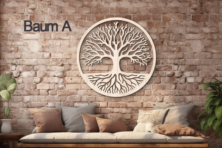 Holz-Wand-Dekor - Tree of Life- Bäume des Lebens - Wanddekoration Natur