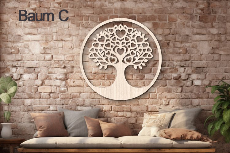 Holz-Wand-Dekor - Tree of Life- Bäume des Lebens - Wanddekoration Natur