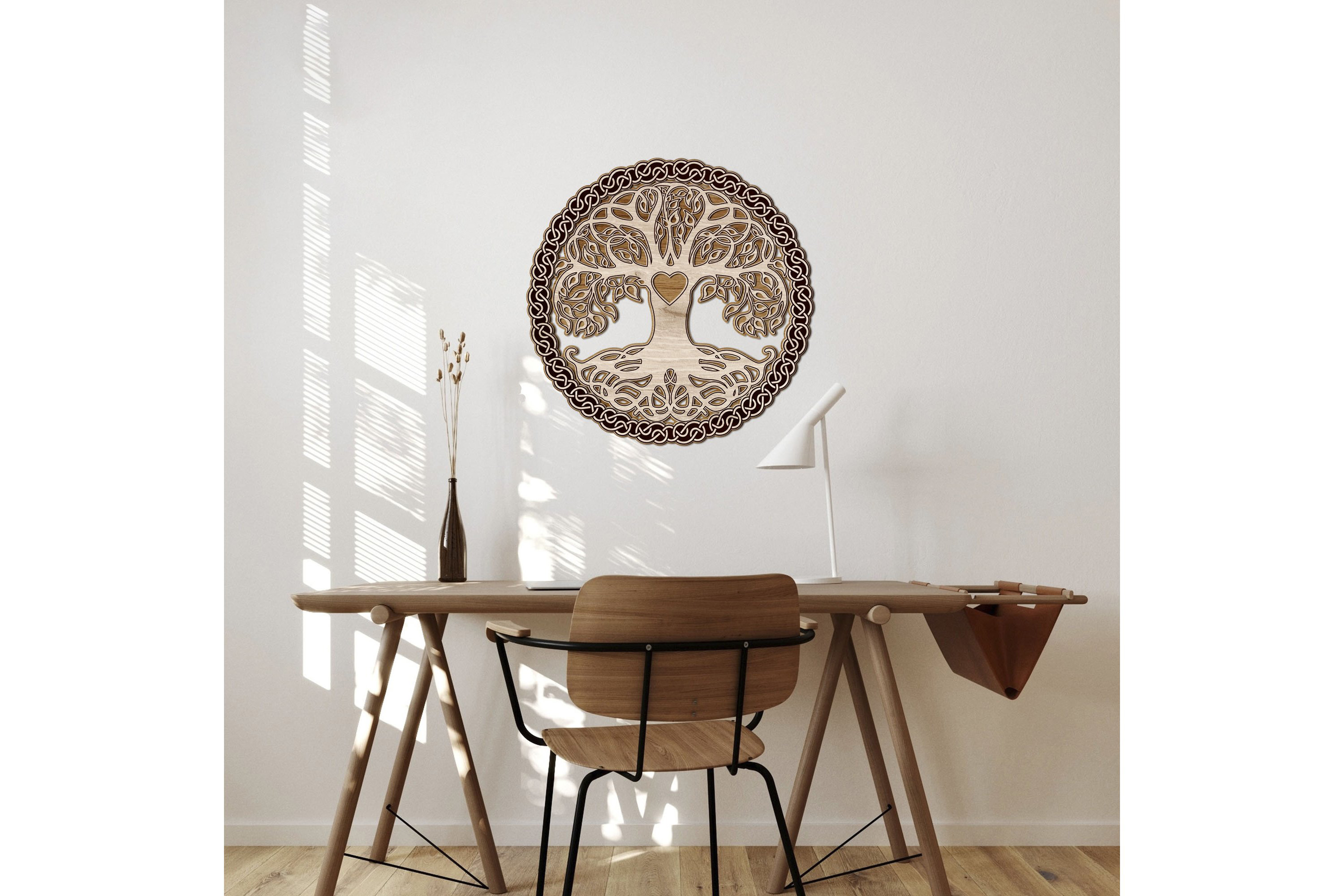 Holz-Wand-Dekor - Heart Tree of Life - Mehrschichtige Wanddekoration zum selbst bemalen und verleimen oder fertig bestellen