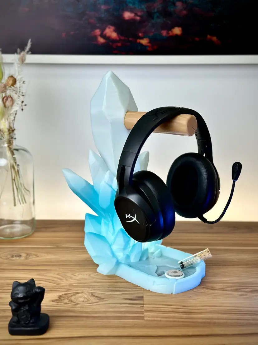 Kristall Halterung für dein Headset und Zubehör - Stabile Ablage im Gaming Design