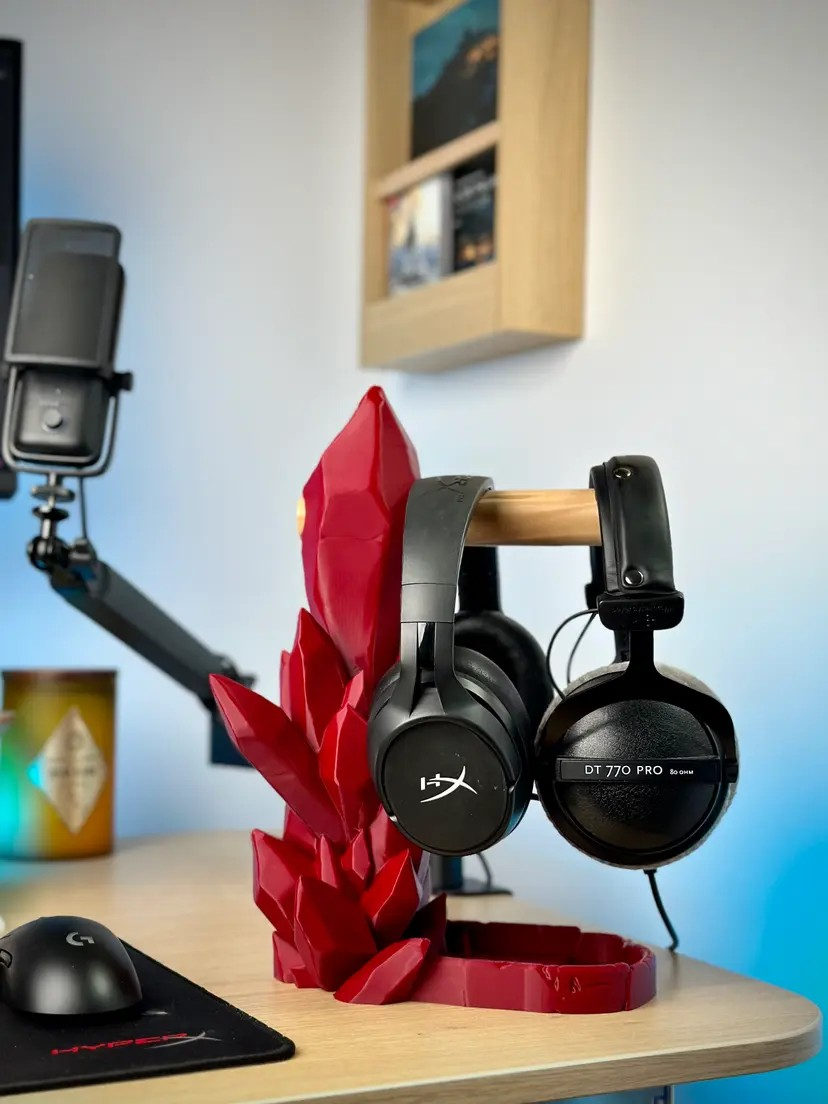 Kristall Halterung für dein Headset und Zubehör - Stabile Ablage im Gaming Design
