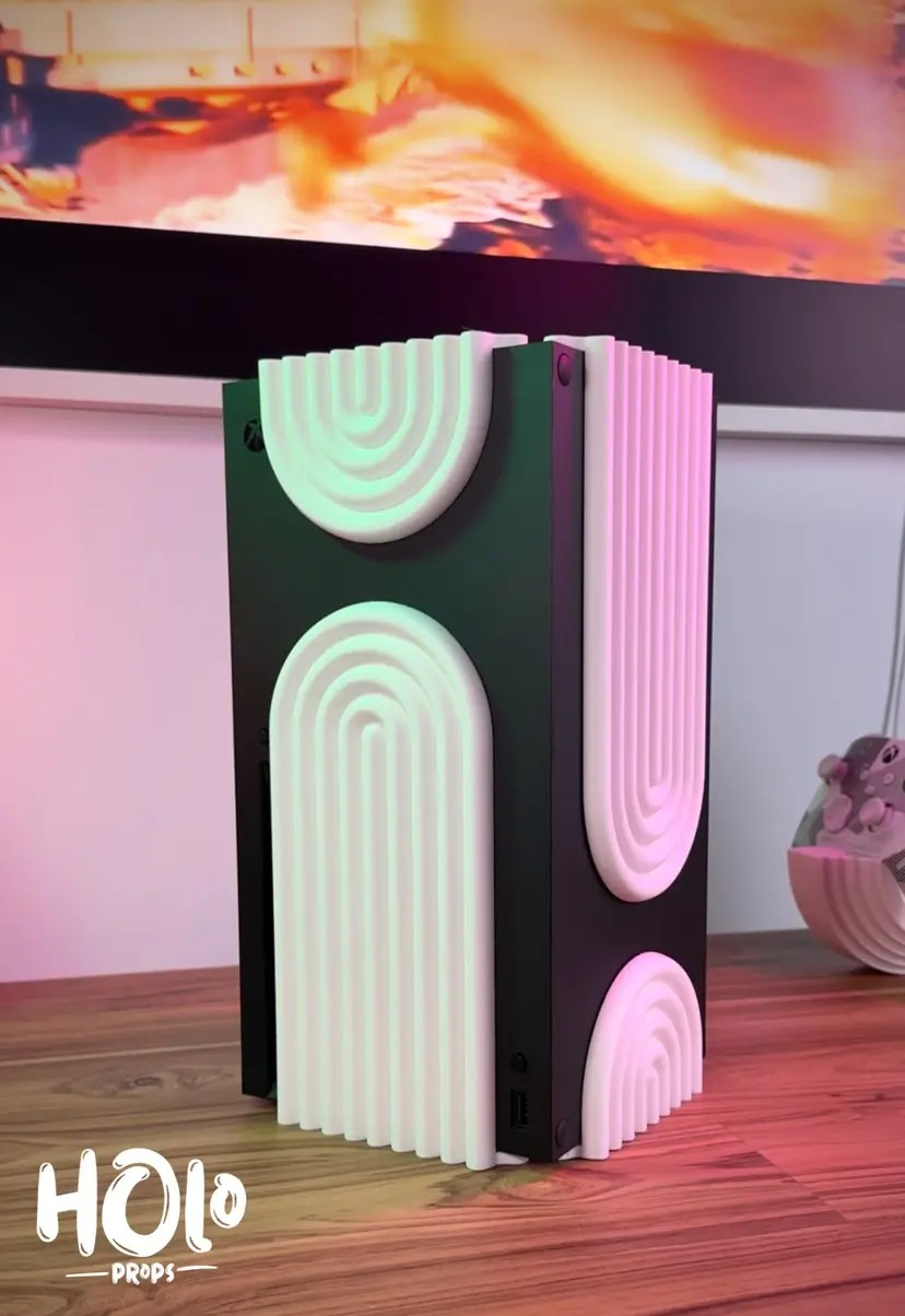 Moderne schlichte geschwungene Konsolen Frontscheibe kompatibel XboX Series X 