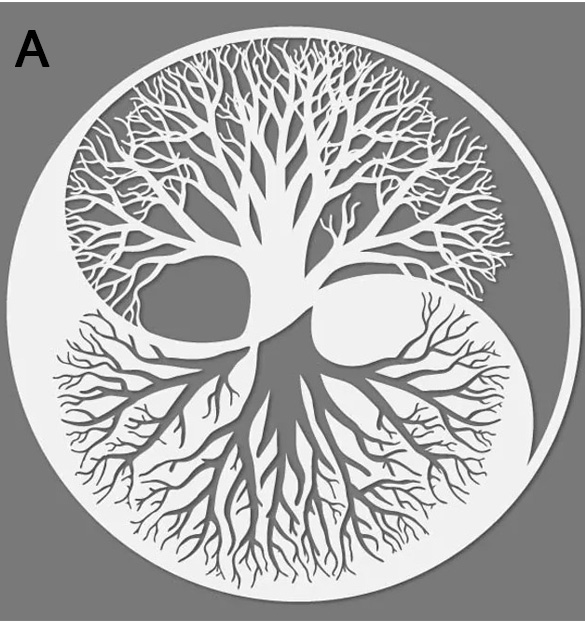 Yin Yang Tree of Life Holz Wand Tisch Dekoration - verschiedene Designs und Größen in schwarz oder weiß