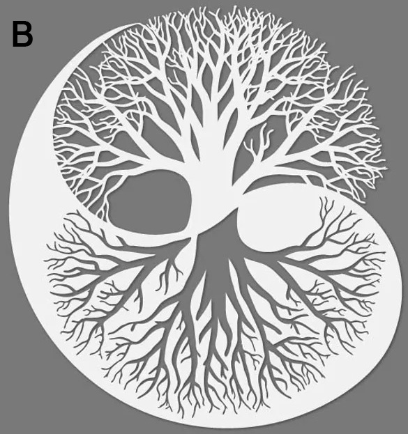 Yin Yang Tree of Life Holz Wand Tisch Dekoration - verschiedene Designs und Größen in schwarz oder weiß