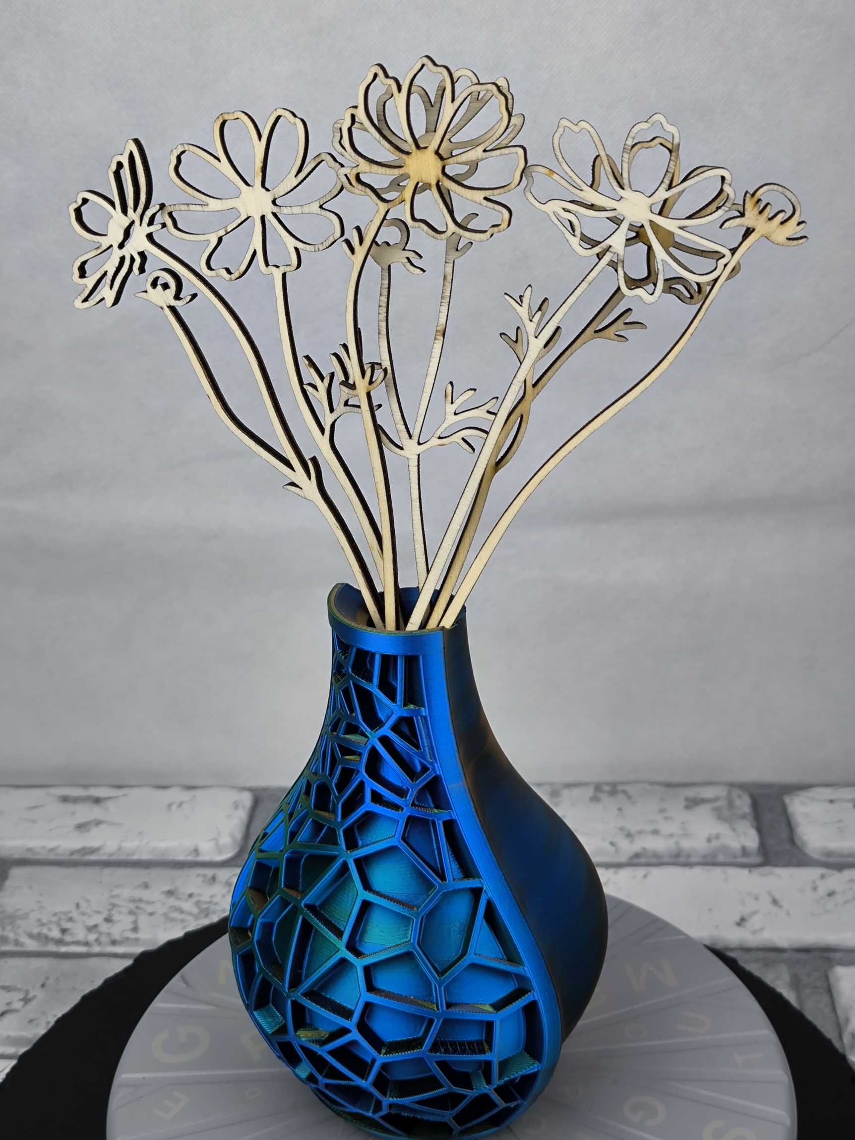 Vase Trocken- und Kunst Blumen Wunschfarbe Moderne geometrischen Design Vorvase