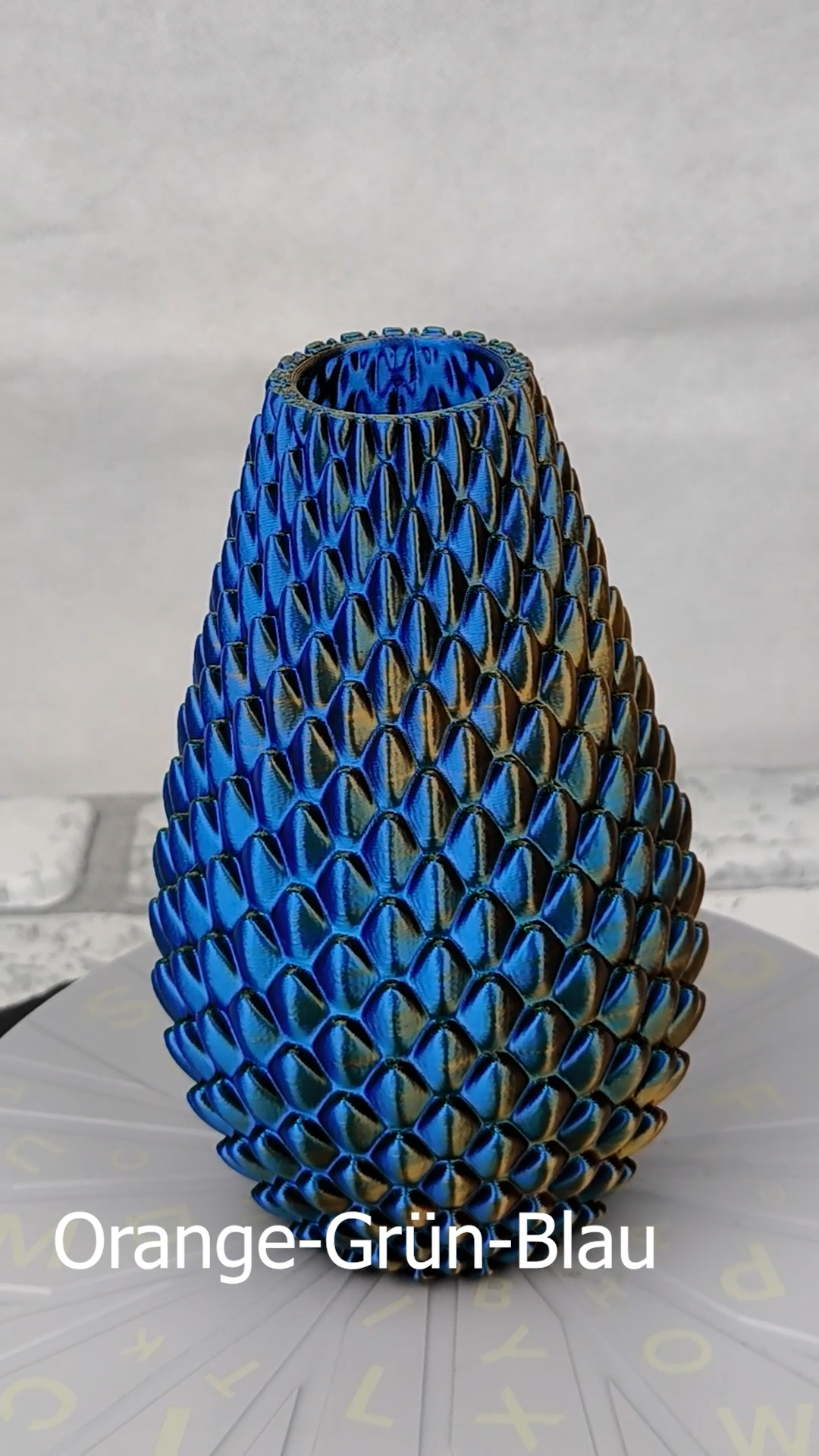 Vase Trocken- und Kunst Blumen Wunschfarbe Moderne geometrischen Design Dragonscale01