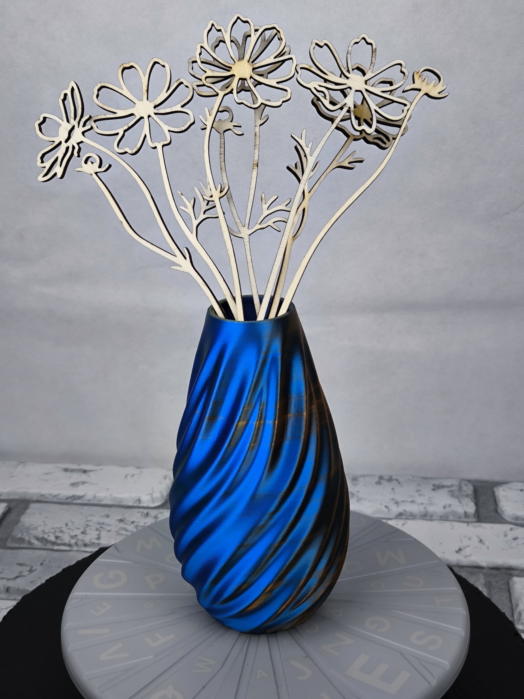 Vase Trocken- und Kunst Blumen Wunschfarbe Moderne geometrischen Design Wavevase