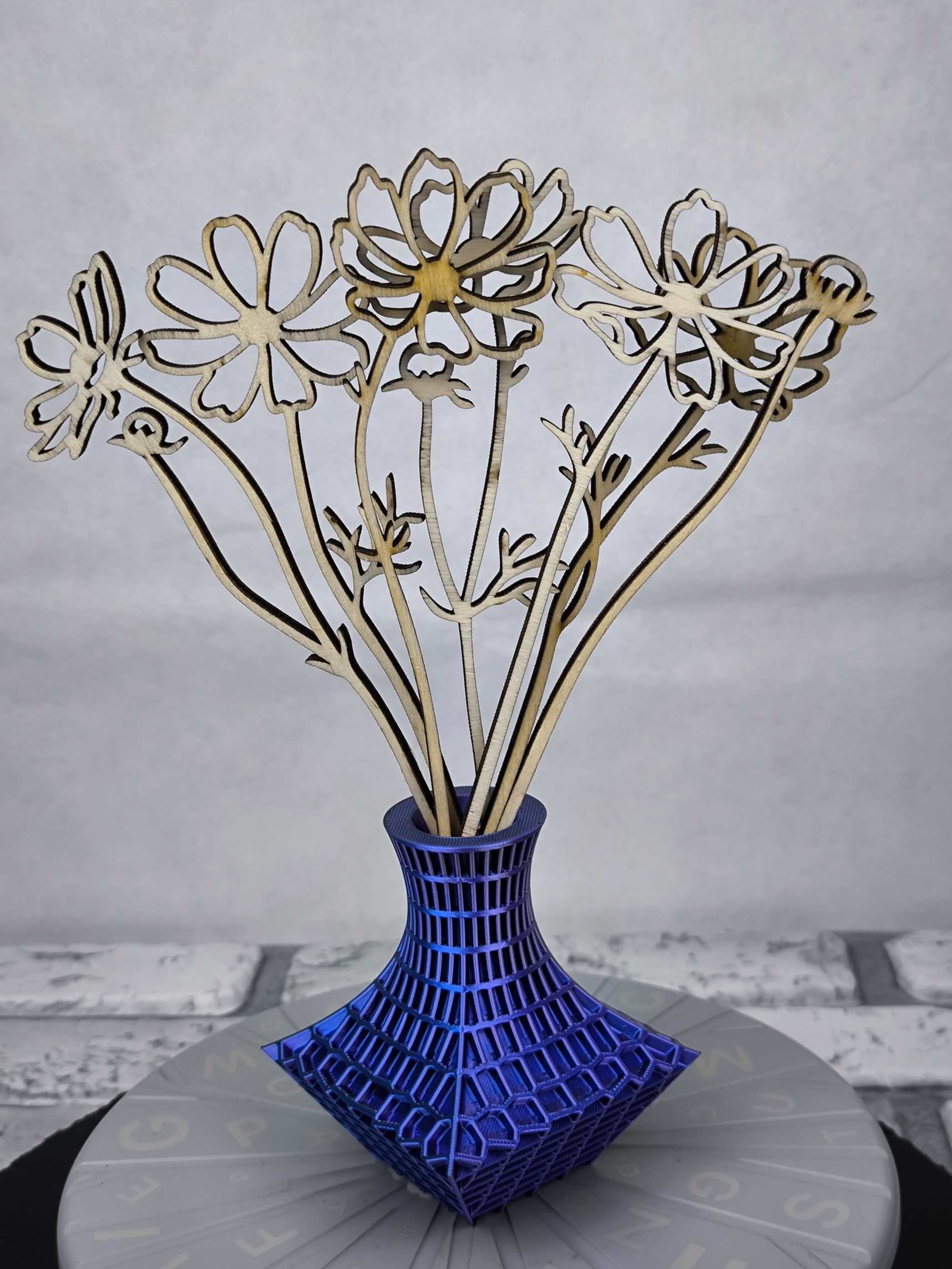 Vase Trocken- und Kunst Blumen Wunschfarbe Moderne geometrischen Design Juvovase