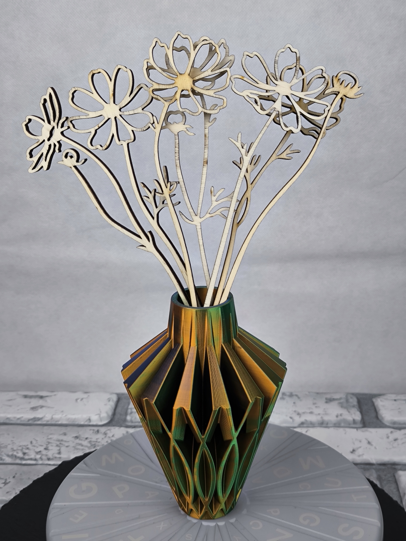 Vase Trocken- und Kunst Blumen Wunschfarbe Moderne geometrischen Design Javerovase