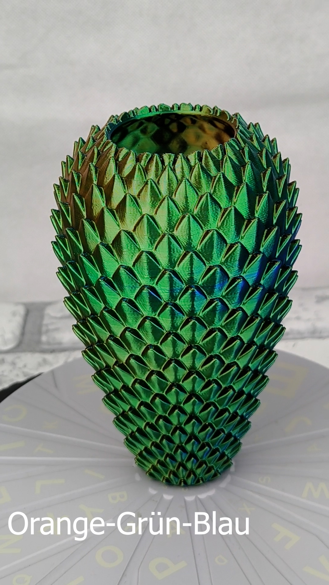 Vase Trocken- und Kunst Blumen Wunschfarbe Moderne geometrischen Design Dragonscale02