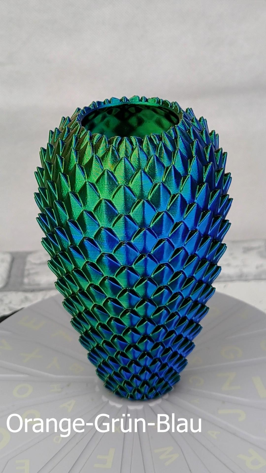 Vase Trocken- und Kunst Blumen Wunschfarbe Moderne geometrischen Design Dragonscale02