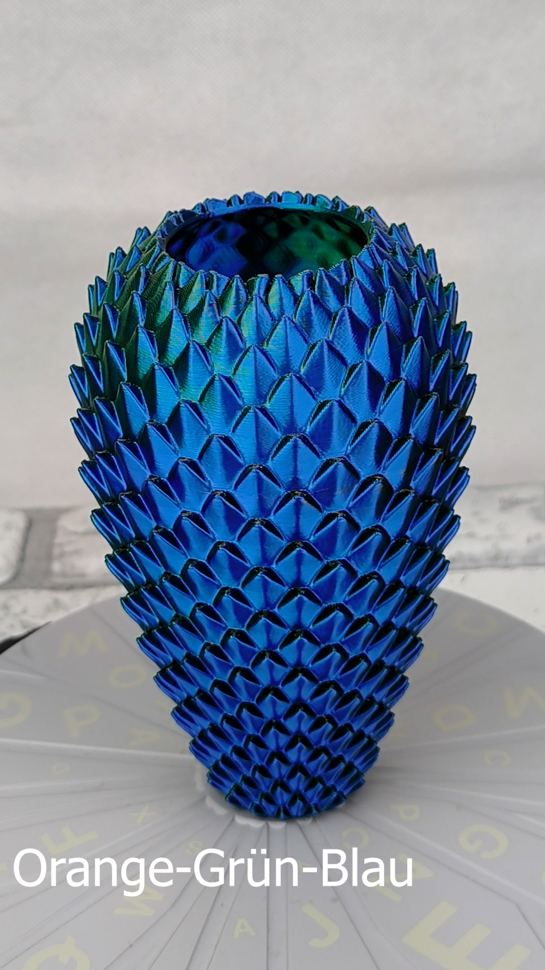 Vase Trocken- und Kunst Blumen Wunschfarbe Moderne geometrischen Design Dragonscale02