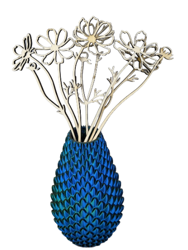 Vase Trocken- und Kunst Blumen Wunschfarbe Moderne geometrischen Design Dragonscale01