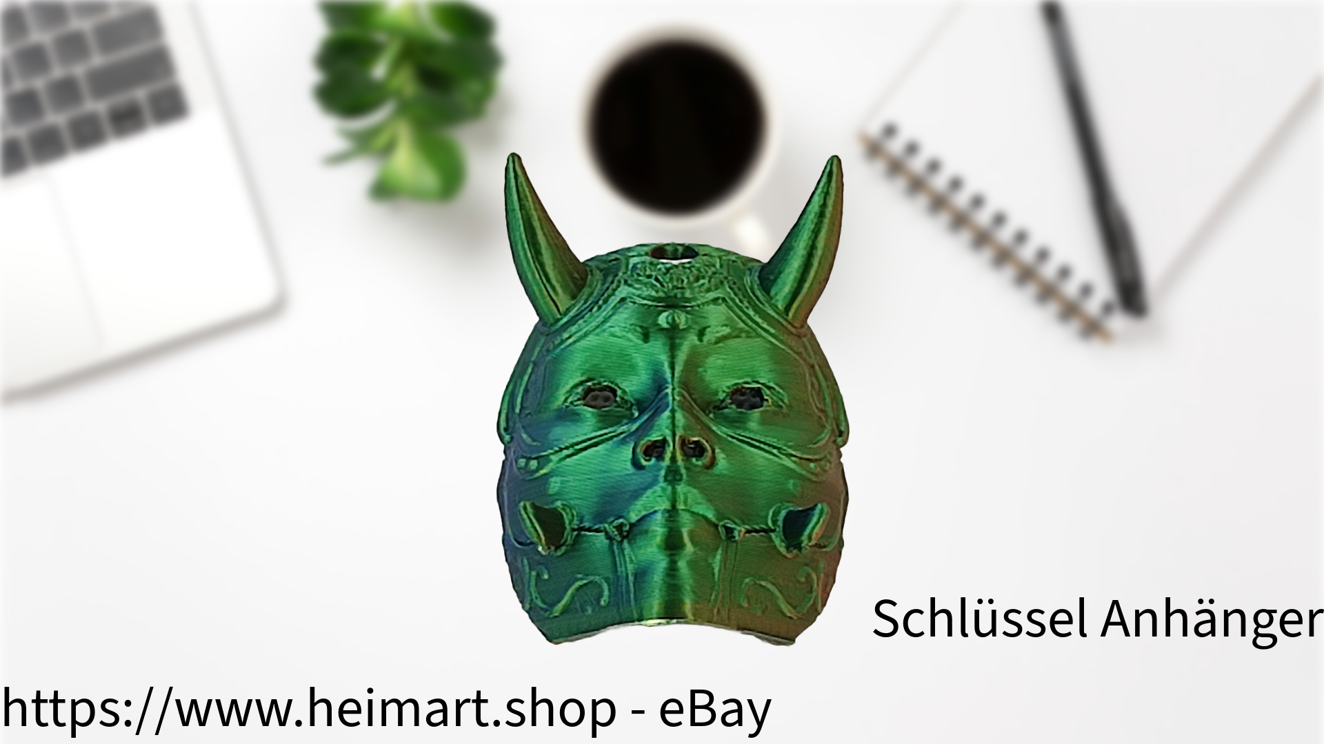 Schlüssel Anhänger - Hannja- mechanisch für Auto Rückspiegel , Schlüssel, Rucksack, etc. in Blau-Grün-Orange