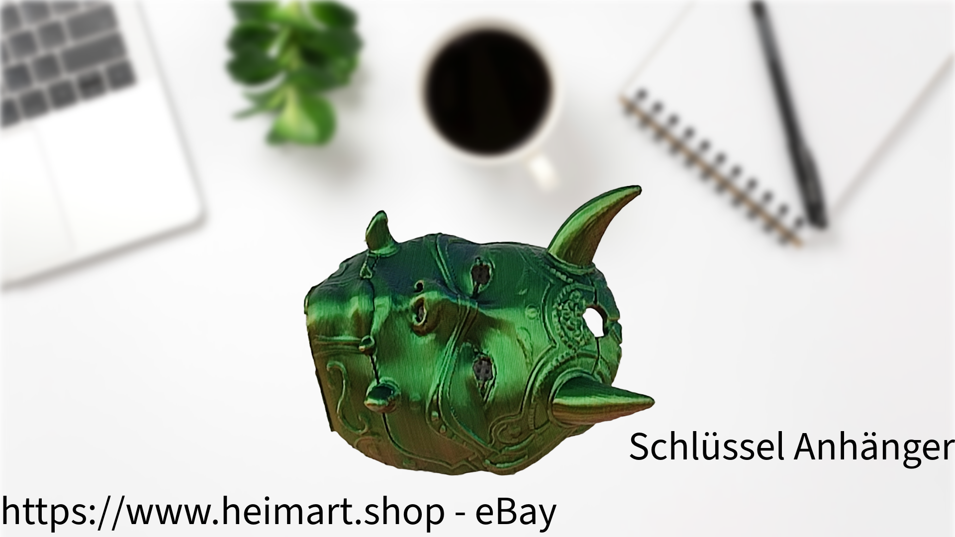 Schlüssel Anhänger - Hannja- mechanisch für Auto Rückspiegel , Schlüssel, Rucksack, etc. in Blau-Grün-Orange