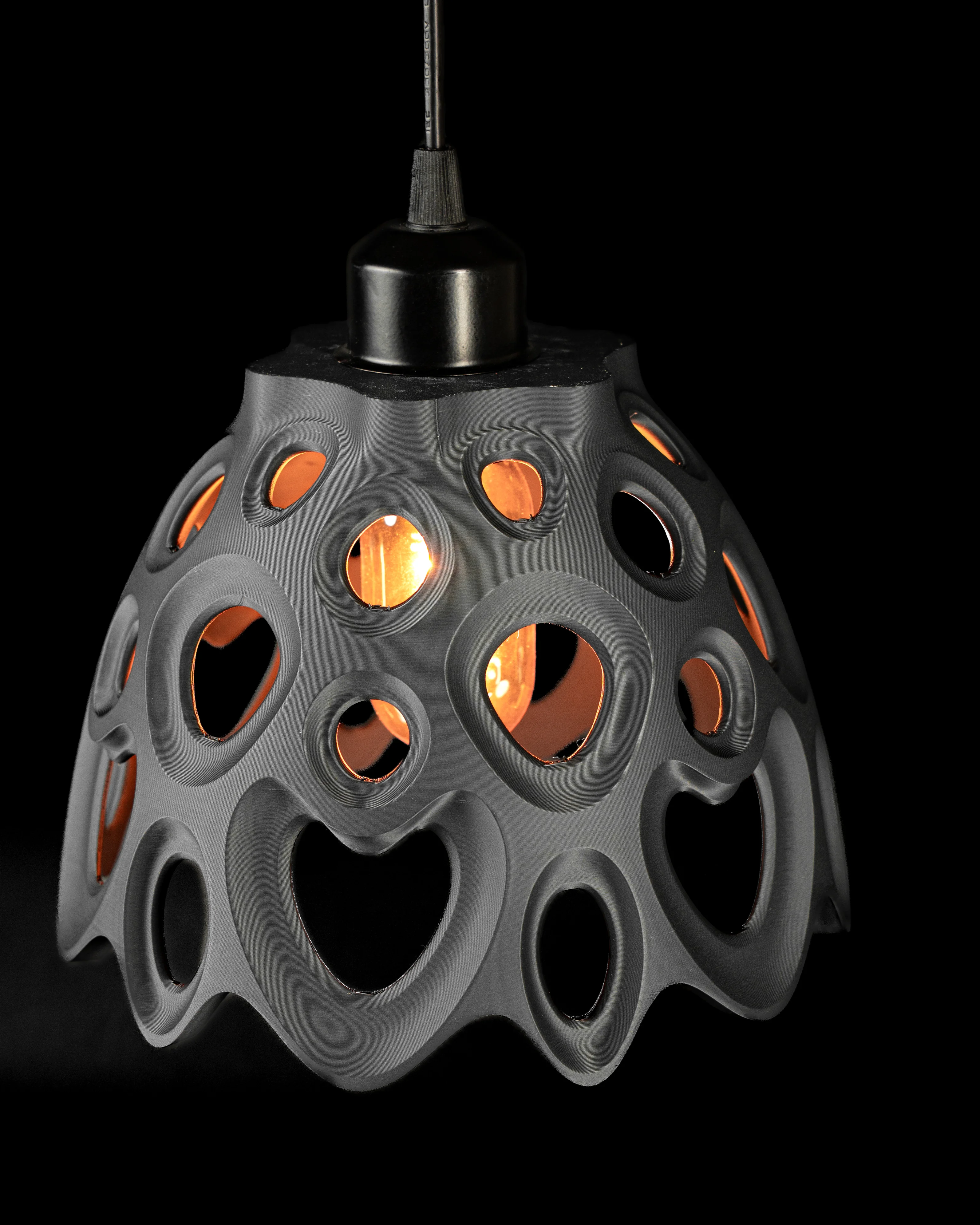 3D-gedruckter Lampenschirm in Wunschfarbe – Modernes geometrisches Rino Pendant Lamp by MODERN MACHINE