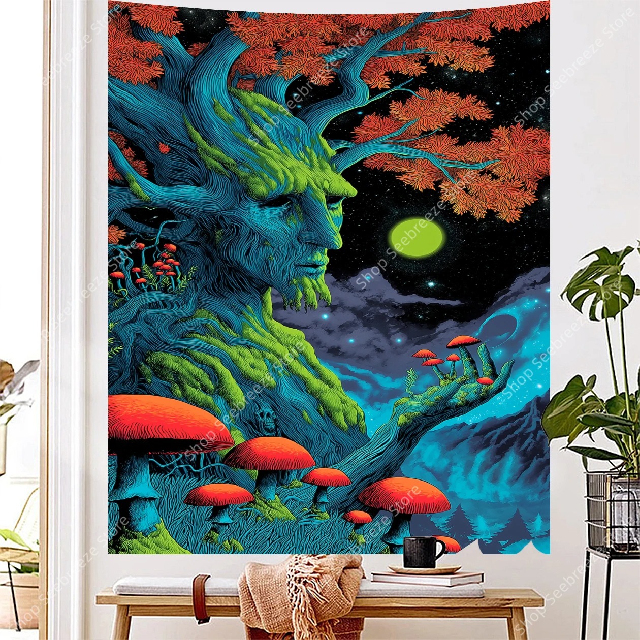 Mystical Tree Man – Fantastischer Wandteppich für ein magisches Ambiente