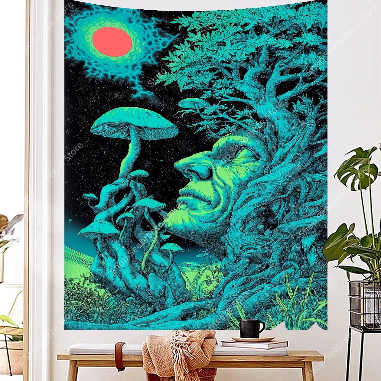 Mystical Tree Man – Fantastischer Wandteppich für ein magisches Ambiente