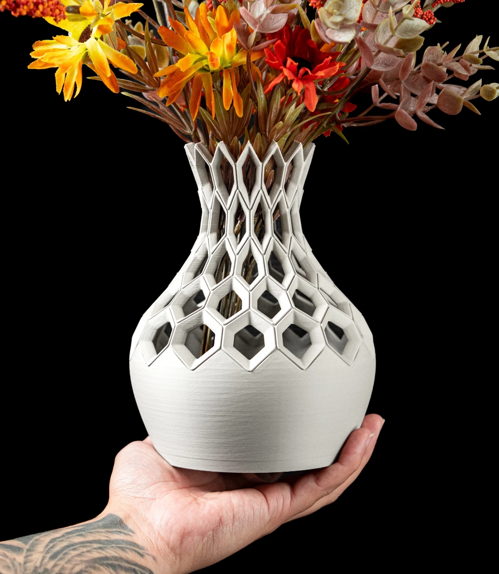 3D Design Blumentopf „Hexa Flower Vase“ – Moderne Vase/Übertopf aus dem Bergischen Land