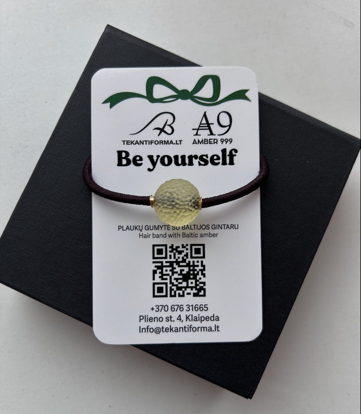 Plaukų gumelės su Baltijos gintaru