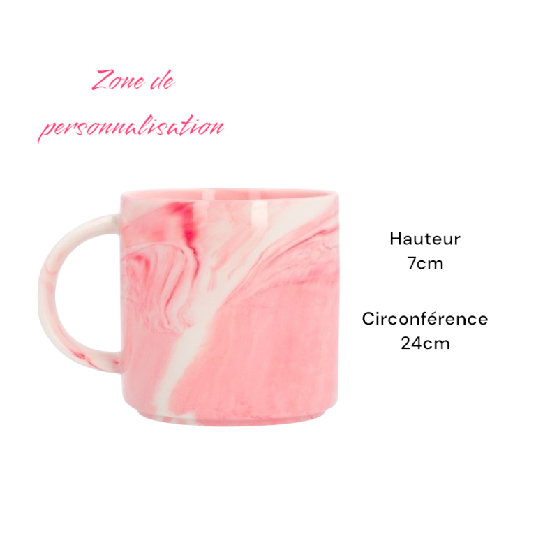 MUG CERAMIQUE EFFET MARBRE 295ML - GRIS OU ROSE
