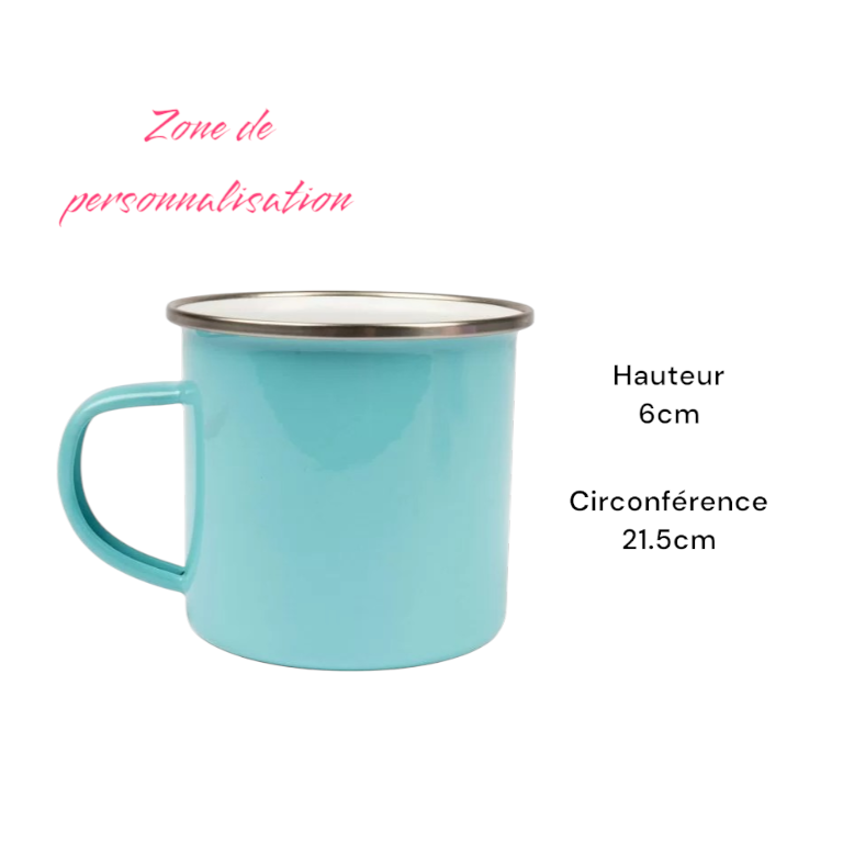 MUG EMAILLE 350ML - Plusieurs coloris