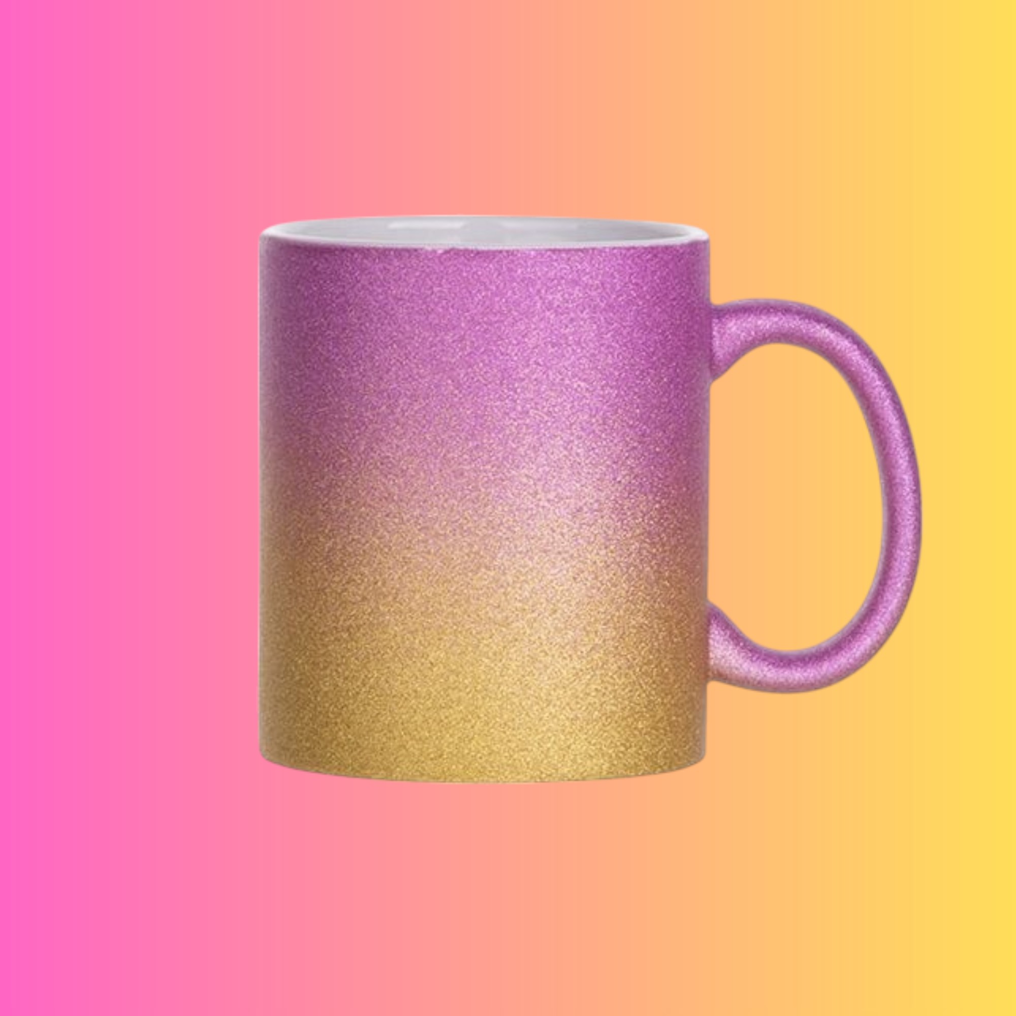 MUG CERAMIQUE PAILLETE 330ML - ROSE/DORE