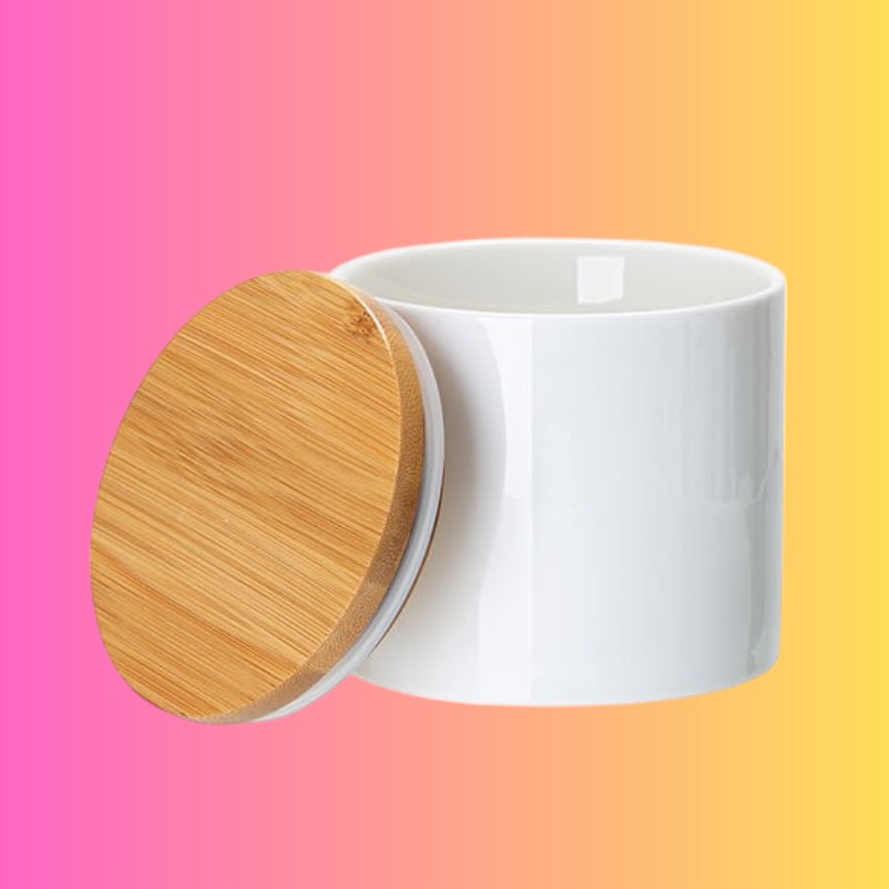 POT AVEC COUVERCLE EN BOIS