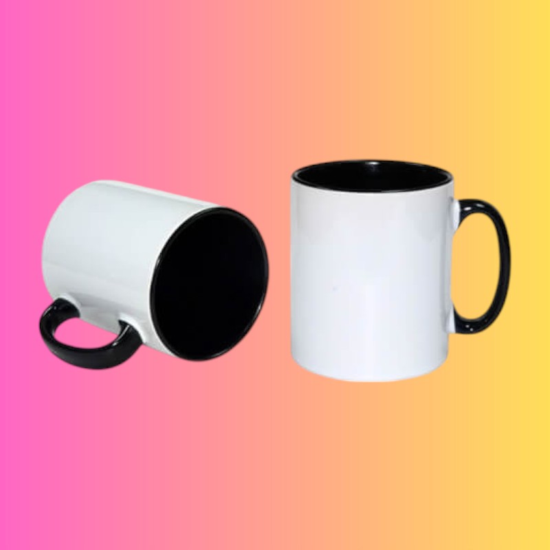 MUG CERAMIQUE 300ML BLANC/NOIR