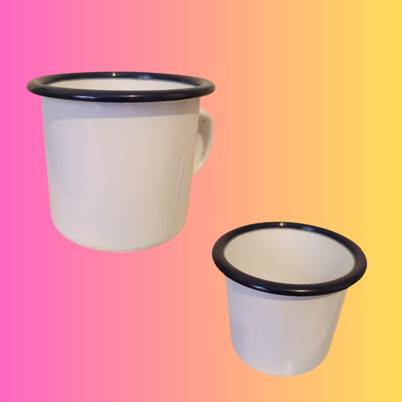 MUG EMAILLE 350ML - Rebord noir