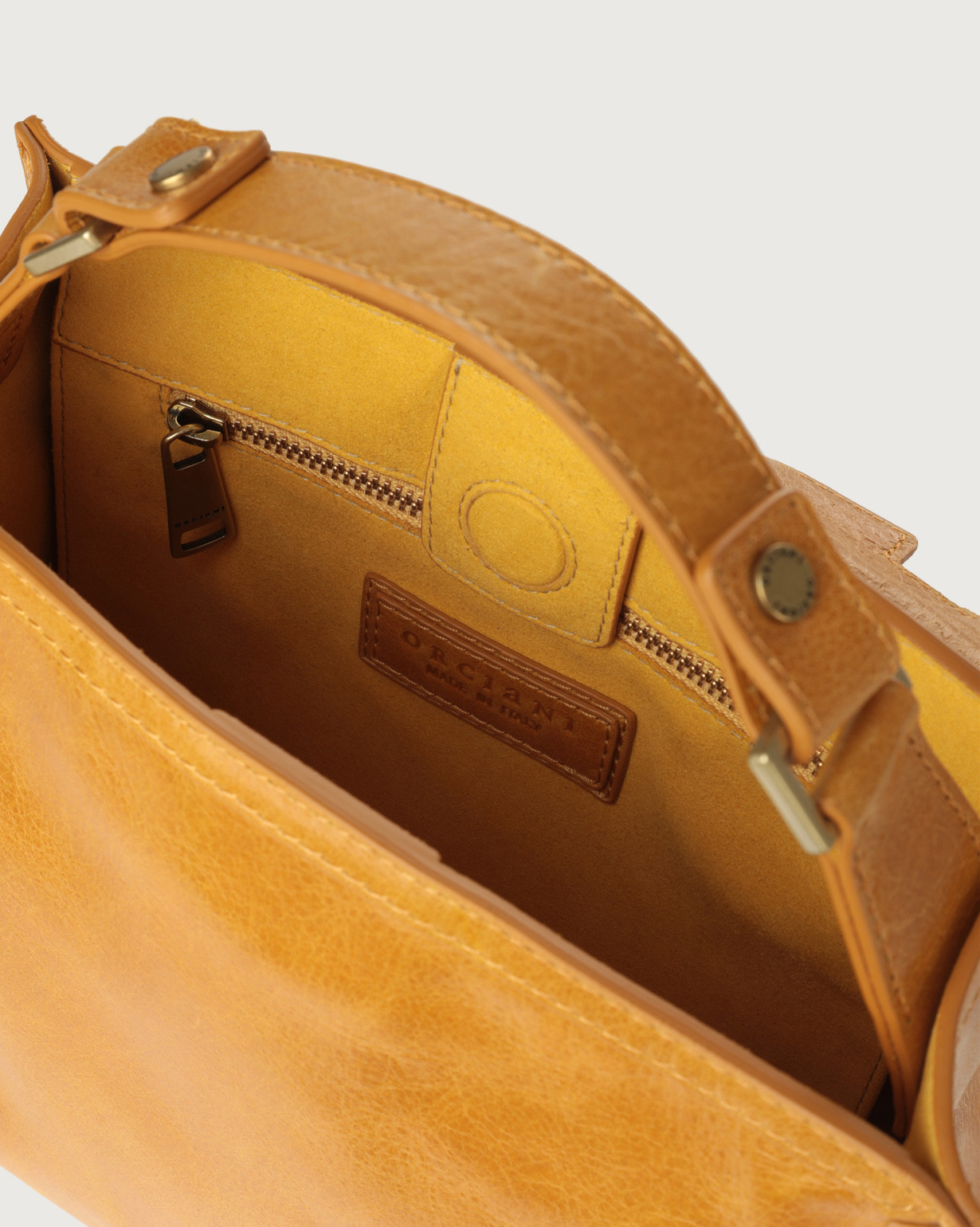 Orciani Borsa Sveva Notturno piccola ocra con tracolla