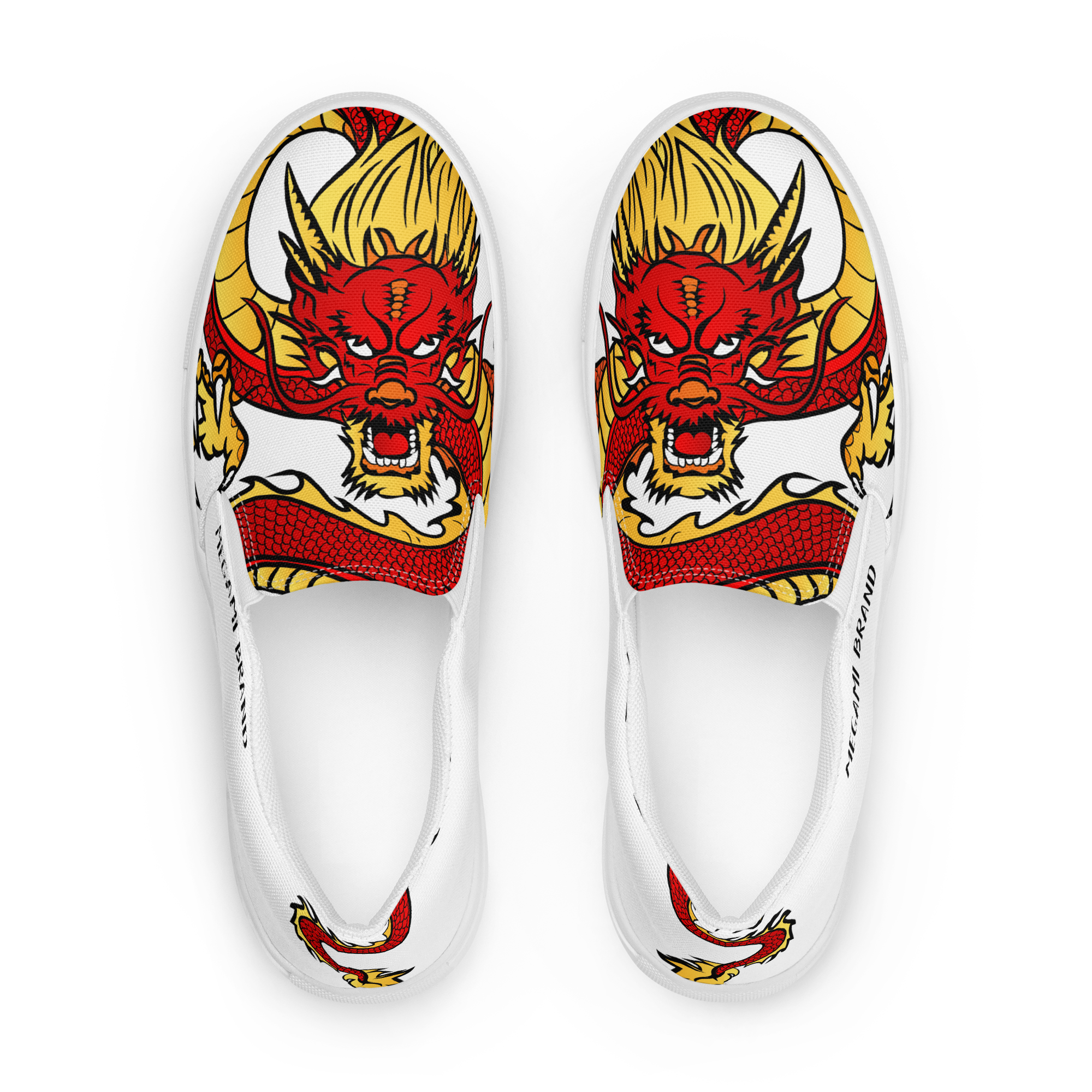 Dragon print slip-on sneakers